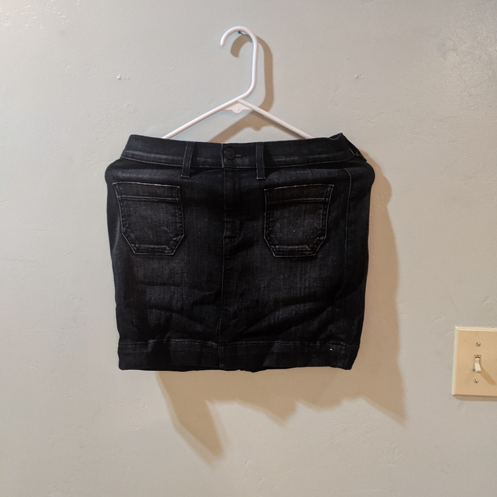 Hudson Rose High Waist Dark Denim Skirt